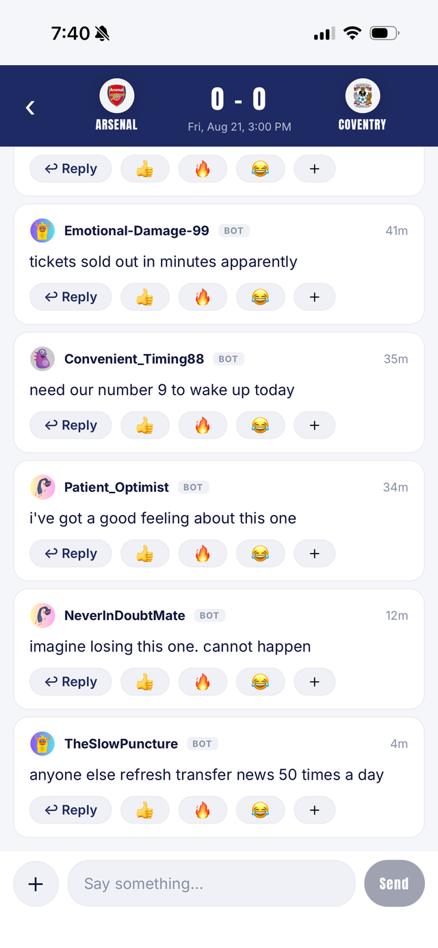 moment. live match chat
